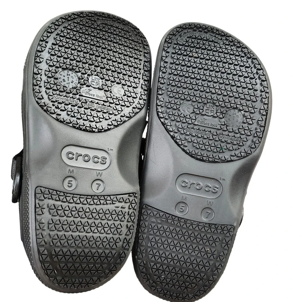 Crocs Classic All-Terrain Clog Black Adjustable Strap M 5 W 7‎ Slip On Rugged